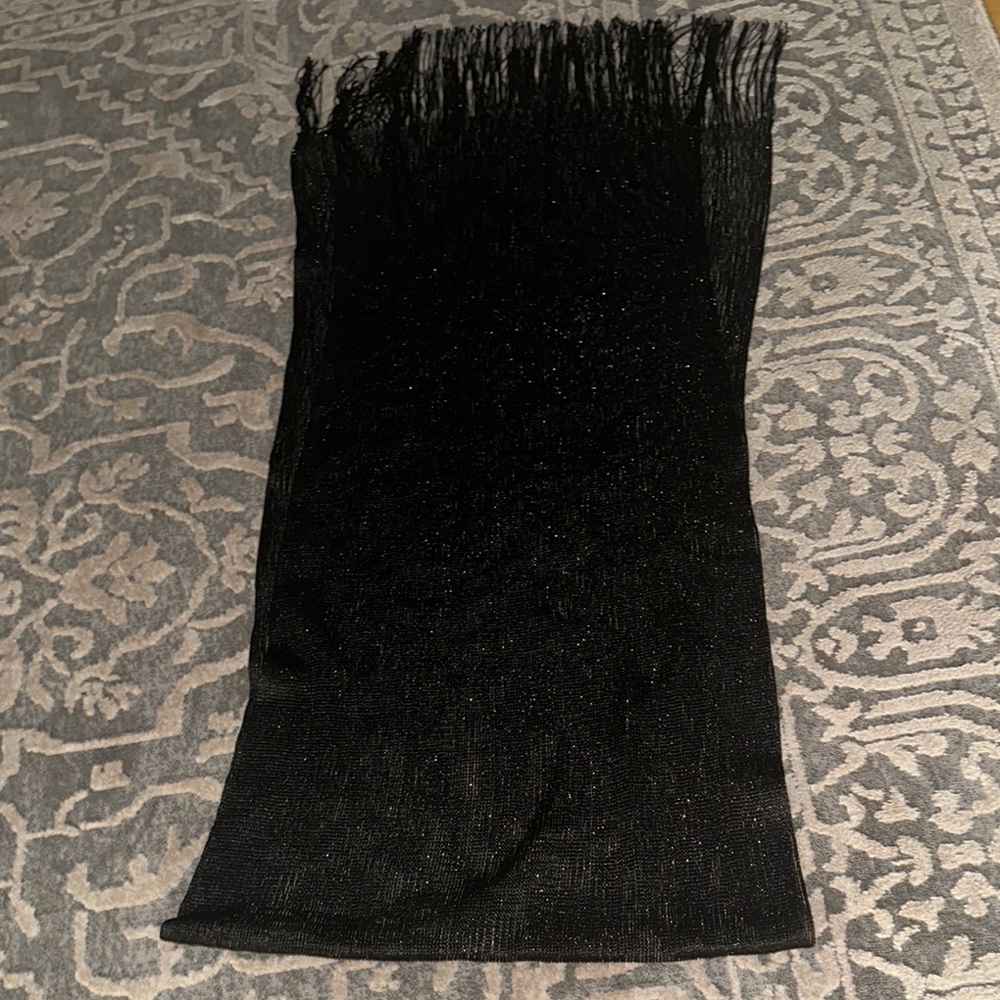 Elegant Black Fringe Scarf